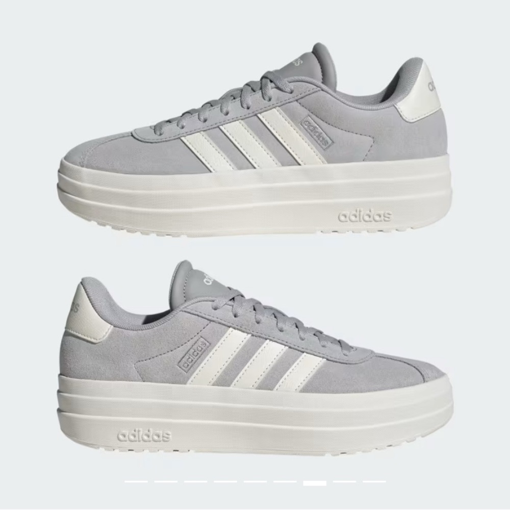 Adidas Women's Gray and White Platform Sneakers